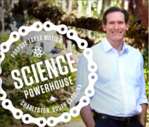 science powerhouse graphic over image of denis guttridge