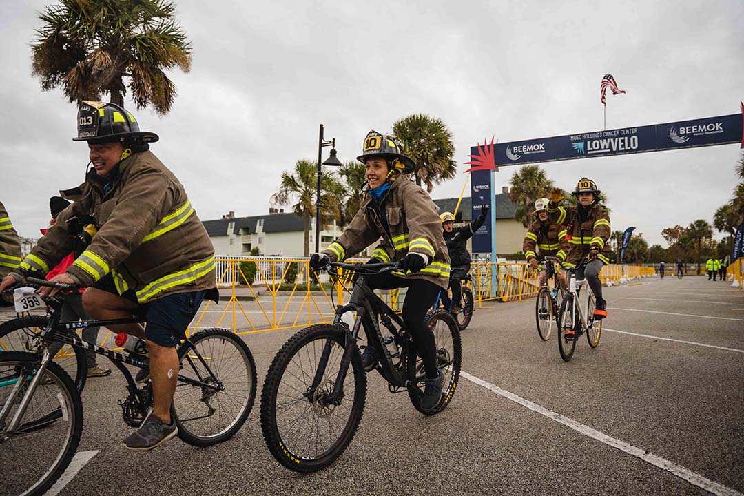 Isle of Palms firefighters ride together across Lowvelo21 finish line