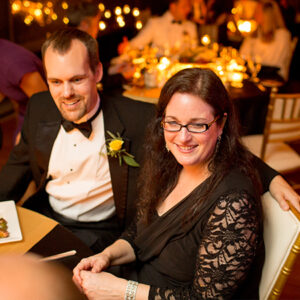 Couple smiling at fancy event