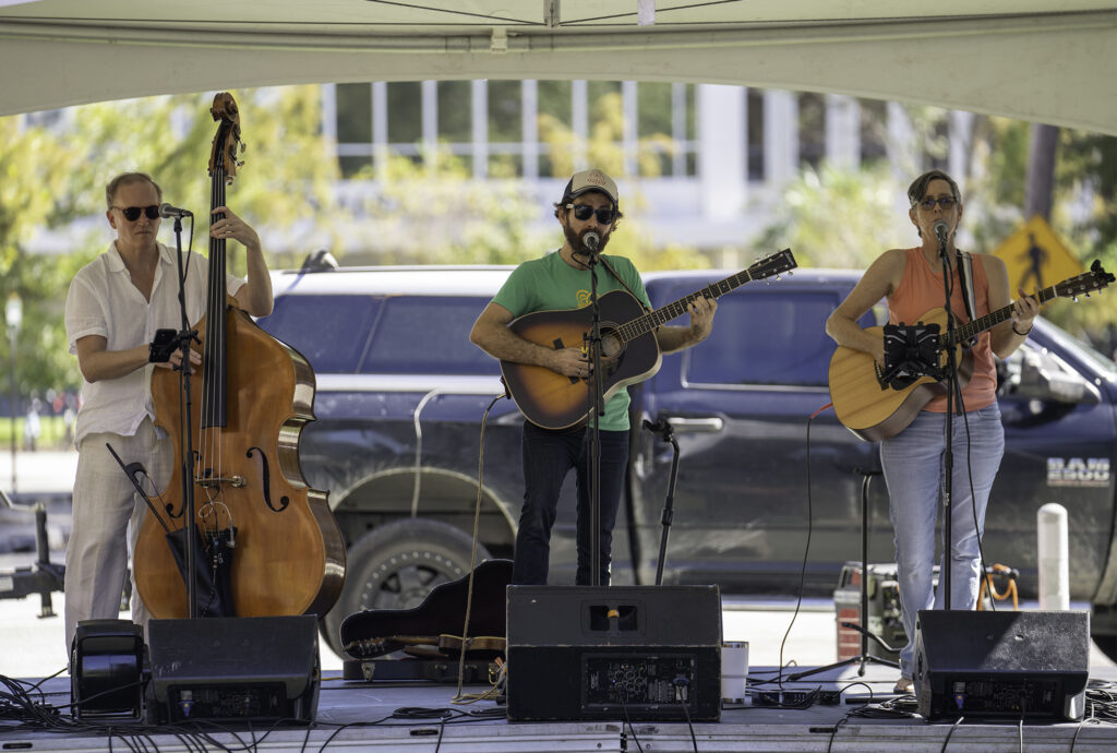 band performs during Glow Blue Week on the MUSC Greenway