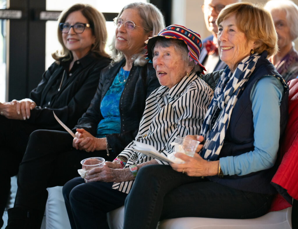 Kathryn Magruder, lowvelo's oldest rider, sits in the front row with her daughter Kathy, Lis DuBois and Anita Zucker