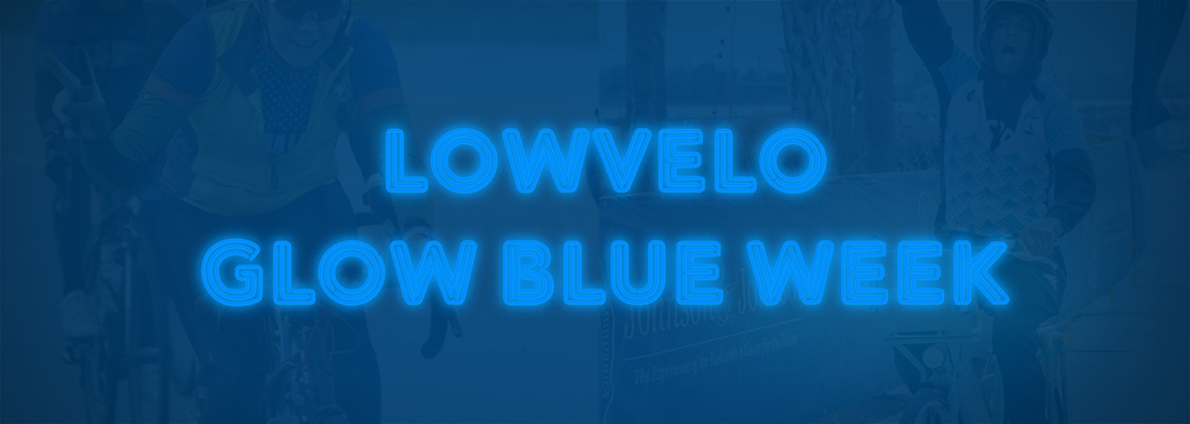 lowvelo glow blue week in neon letters